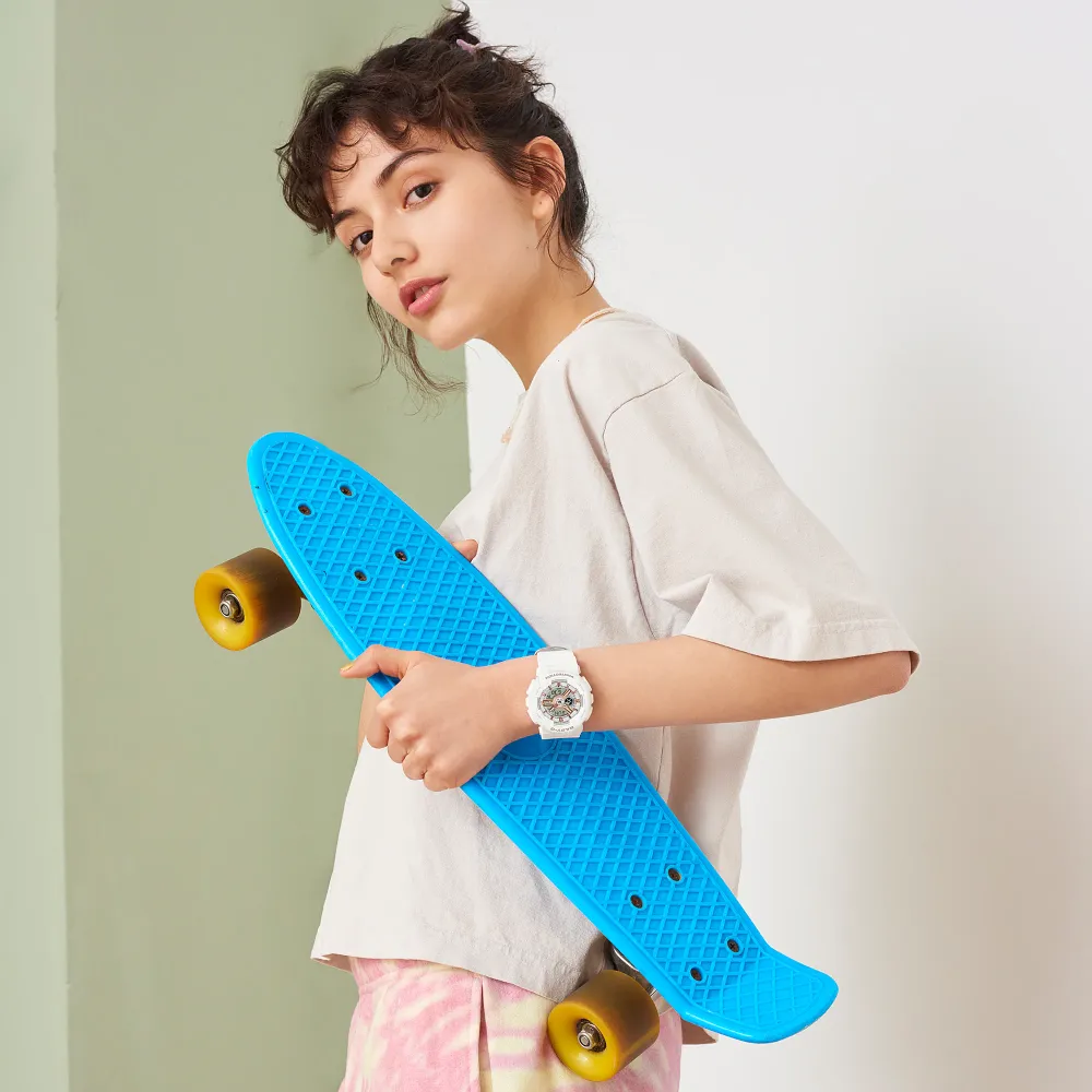 Baby-G Digital-Analogue White Resin Strap Women Watch BA-110XRG-7ADR