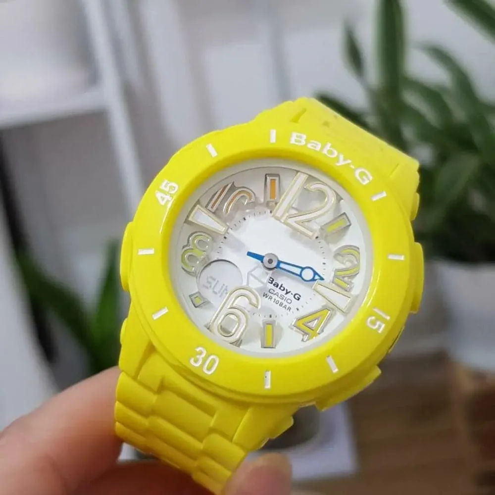 Baby-G Digital-Analogue Yellow Resin Strap Women Watch BGA-170-9BDR-P