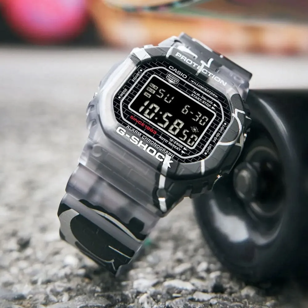 Baby-G Digital Gray Resin Strap Men Watch DW-5000SS-1DR-P
