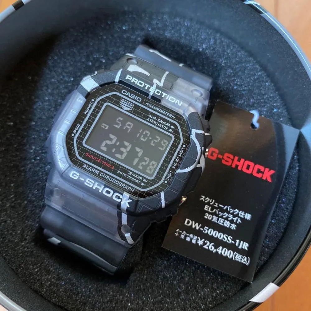 Baby-G Digital Gray Resin Strap Men Watch DW-5000SS-1DR-P