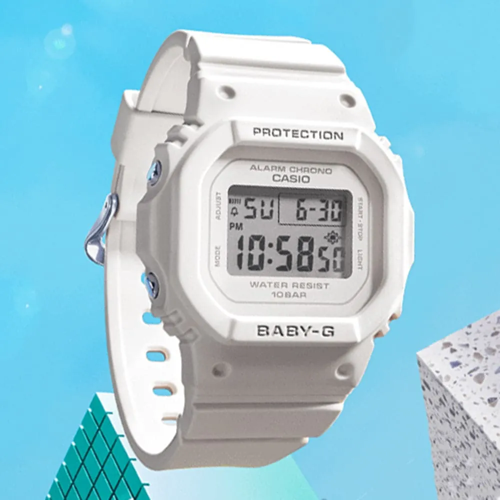 Baby-G Digital White Resin Strap Unisex Watch BGD-565U-7DR-P
