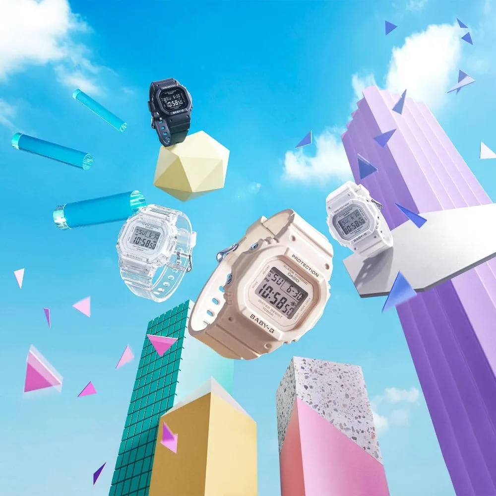 Baby-G Digital White Resin Strap Unisex Watch BGD-565U-7DR