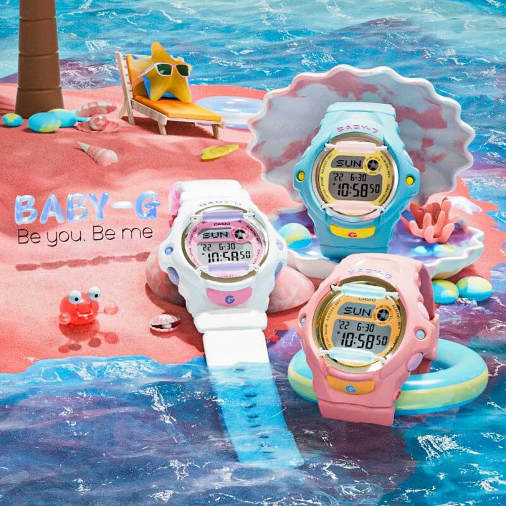 Baby-G Digital White Resin Strap Women Watch BG-169PB-7DR