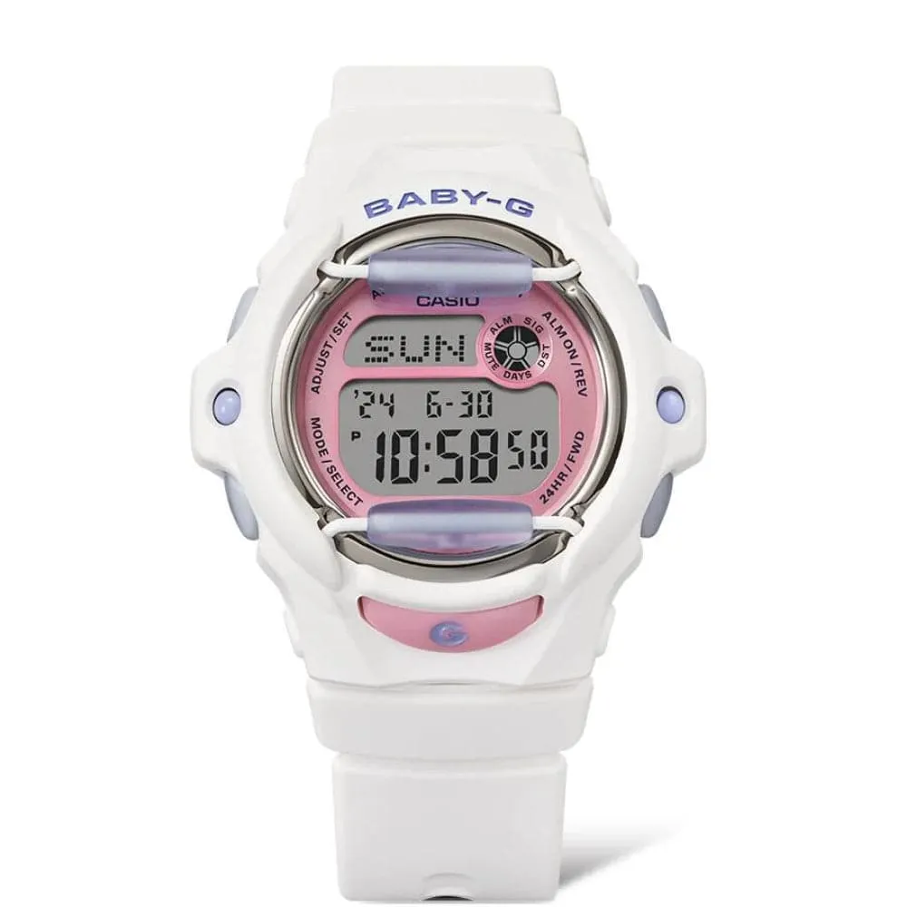Baby-G Digital White Resin Strap Women Watch BG-169PB-7DR