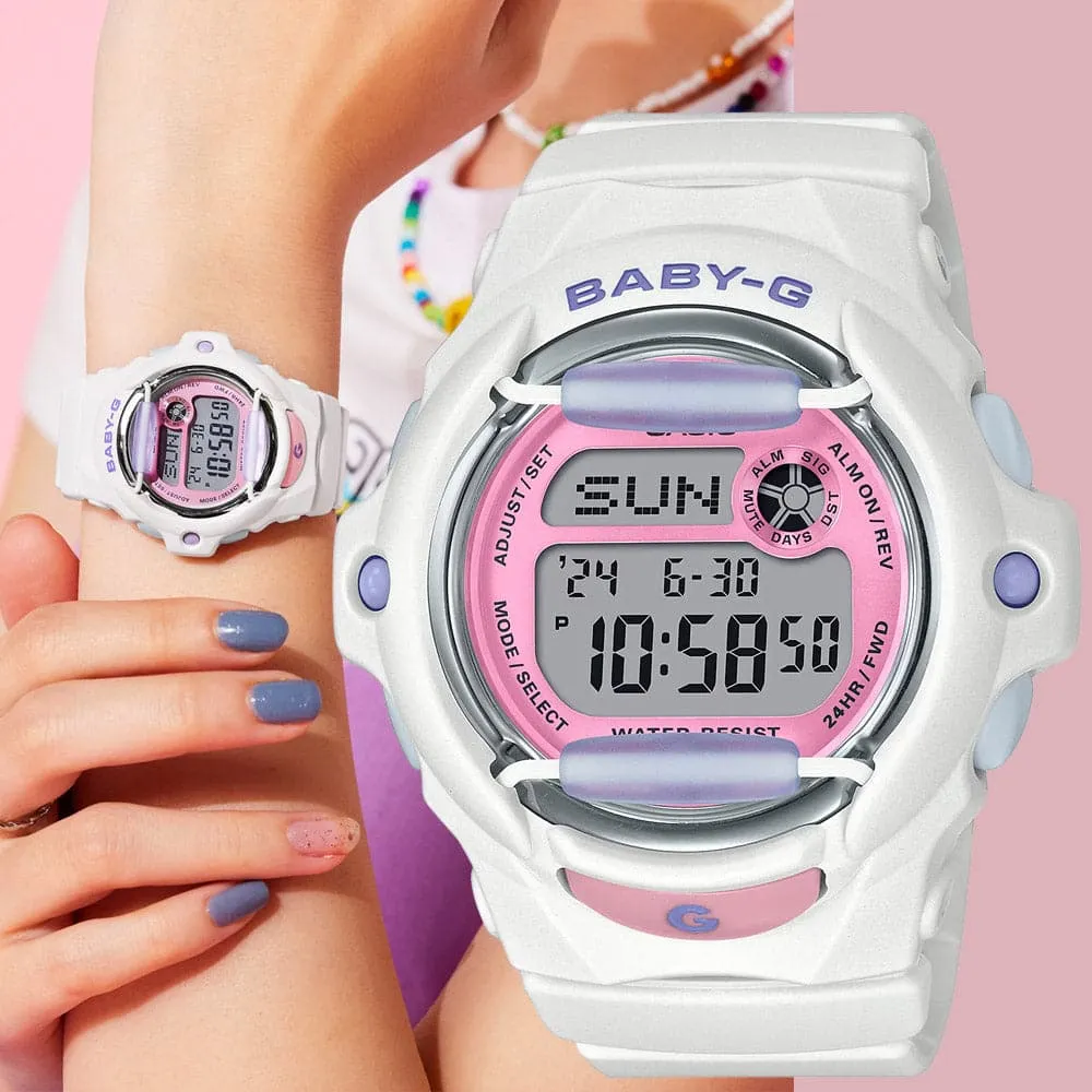 Baby-G Digital White Resin Strap Women Watch BG-169PB-7DR