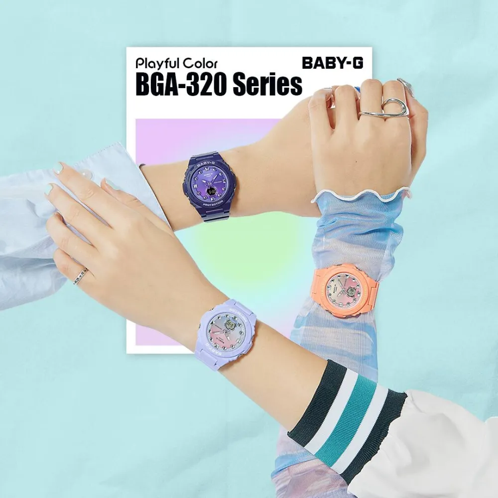 Baby-G Orange Resin Strap Women Watch BGA-320-4A1DR