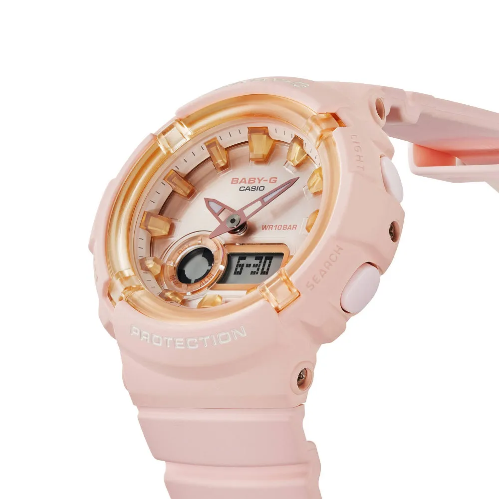 Baby-G Pink Dial And Rubber Strap Women Watch BGA-280SW-4ADR