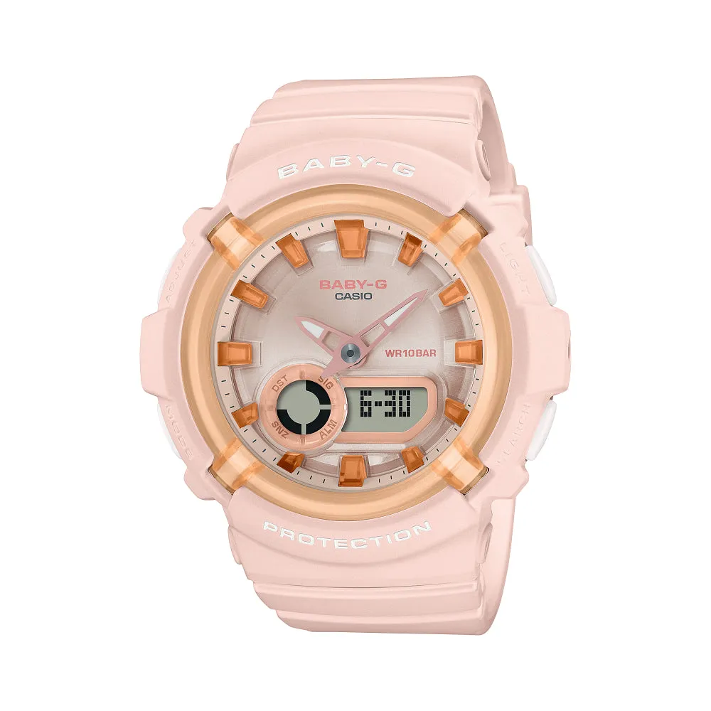    Baby-G Pink Dial And Rubber Strap Women Watch BGA-280SW-4ADR 