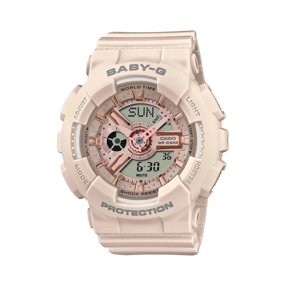    Baby-G Quartz Digital-Analogue Blush Pink Resin Strap Women Watch BA-110XCP-4ADR 