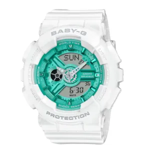    Baby-G White Resin Strap Unisex Watch BA-110XWS-7ADR-P 