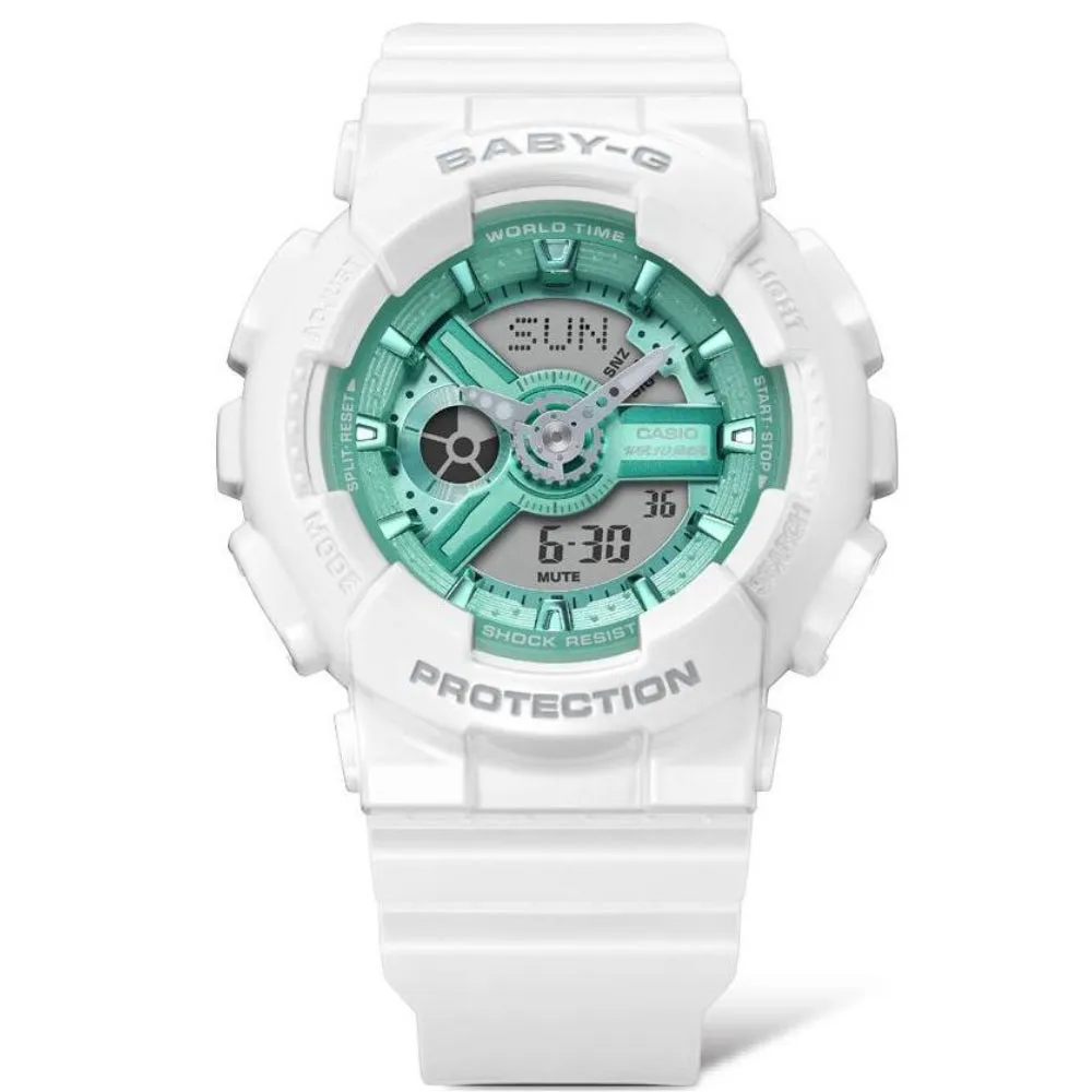 Baby-G White Resin Strap Unisex Watch BA-110XWS-7ADR-P
