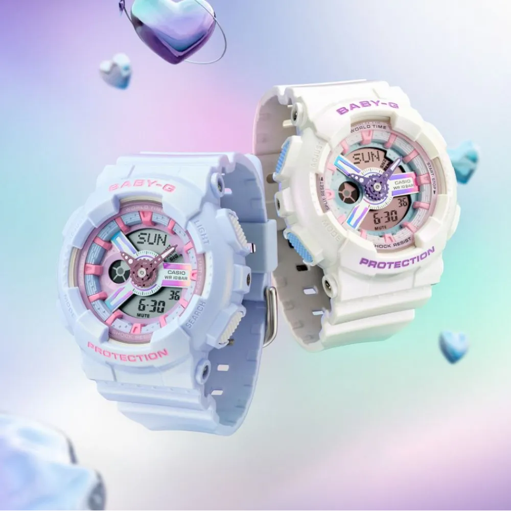 Baby-G White Resin Strap Women Watch BA-110FH-7ADR