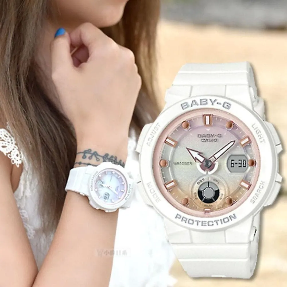 Baby-G White Resin Strap Women Watch BGA-250-7A2DR-P