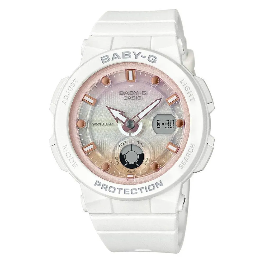    Baby-G White Resin Strap Women Watch BGA-250-7A2DR-P 