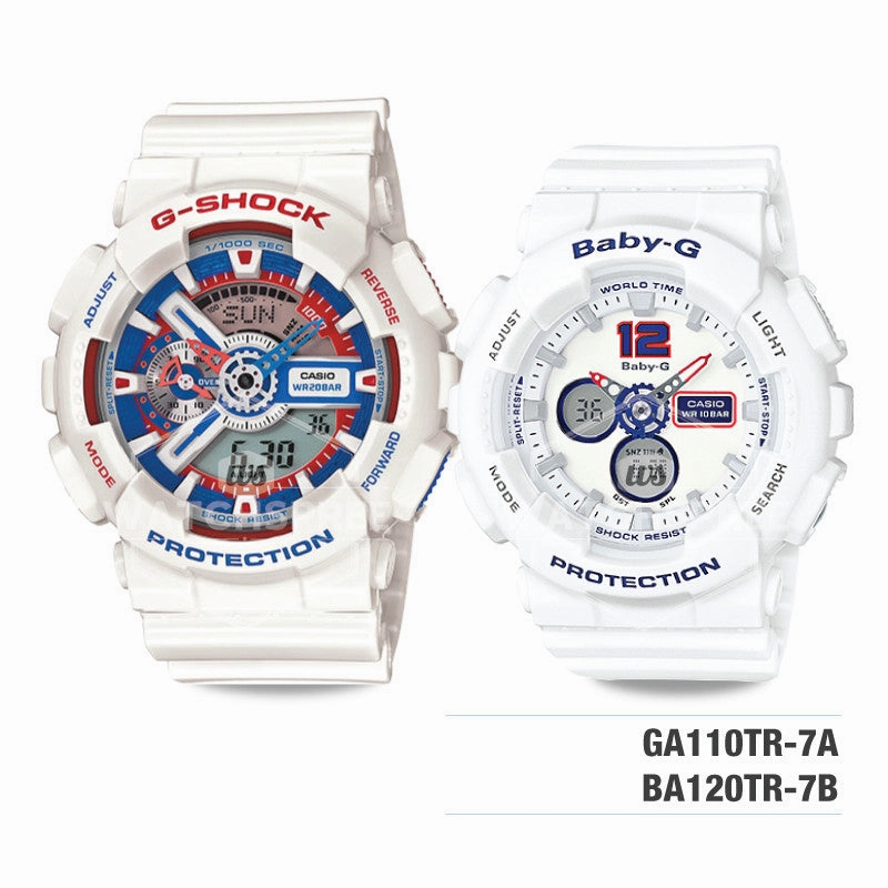 Baby-G & G-Shock Couple Watches BA120TR-7B-GA110TR-7A 