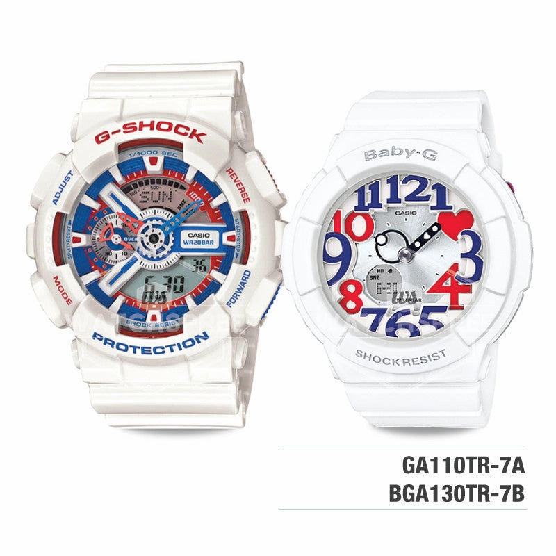 Baby-G & G-Shock Couple Watches BGA130TR-7B-GA110TR-7A 