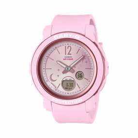 BABY-G DUO Moon and Stars Pink Resin Band Watch BGA290DS-4A 
