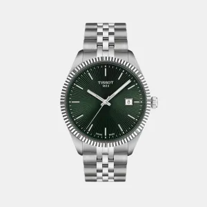 Ballade Men Quartz Green Dial Analog Stainless Steel Watch T1564101109100 budget    watches    watches classic