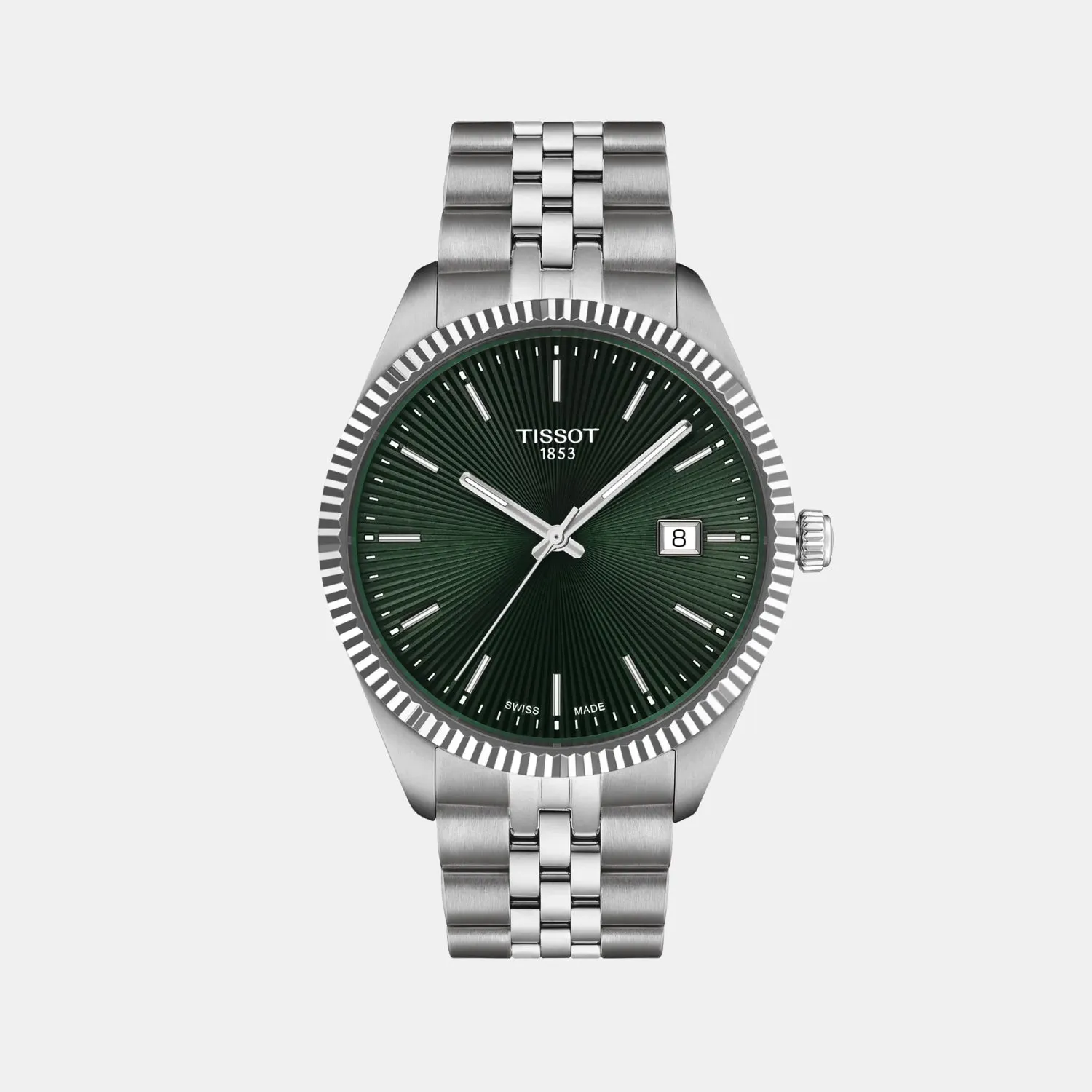 Ballade Men Quartz Green Dial Analog Stainless Steel Watch T1564101109100 budget    watches    watches classic