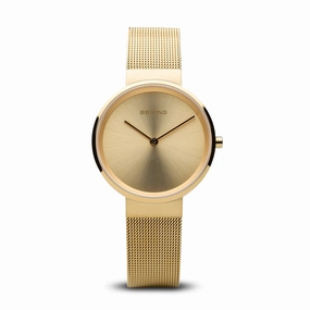 Bering Classic Brushed Gold 31mm Mesh Watch 