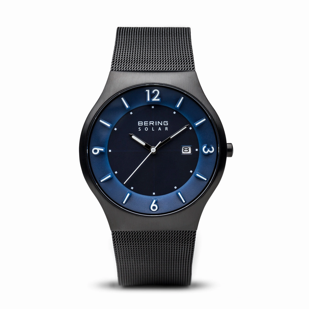 Bering Solar Brushed Black Mesh Watch 14440-227 