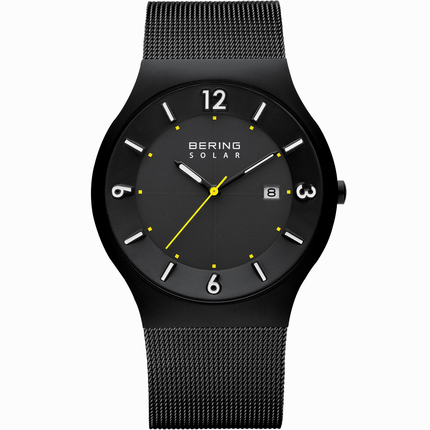 Bering Solar Brushed Black Mesh Watch 