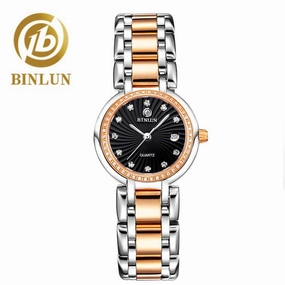 BINLUN Luxury Couple's Wrist Watches Waterproof And Scratch Resistant Diamond Dial Rose Gold Strap Sports Watches For Men/Women,seiko watches,mens watches,couple watches,watches designer,watches discount,watches for women,cople watchescouple watches luxur
