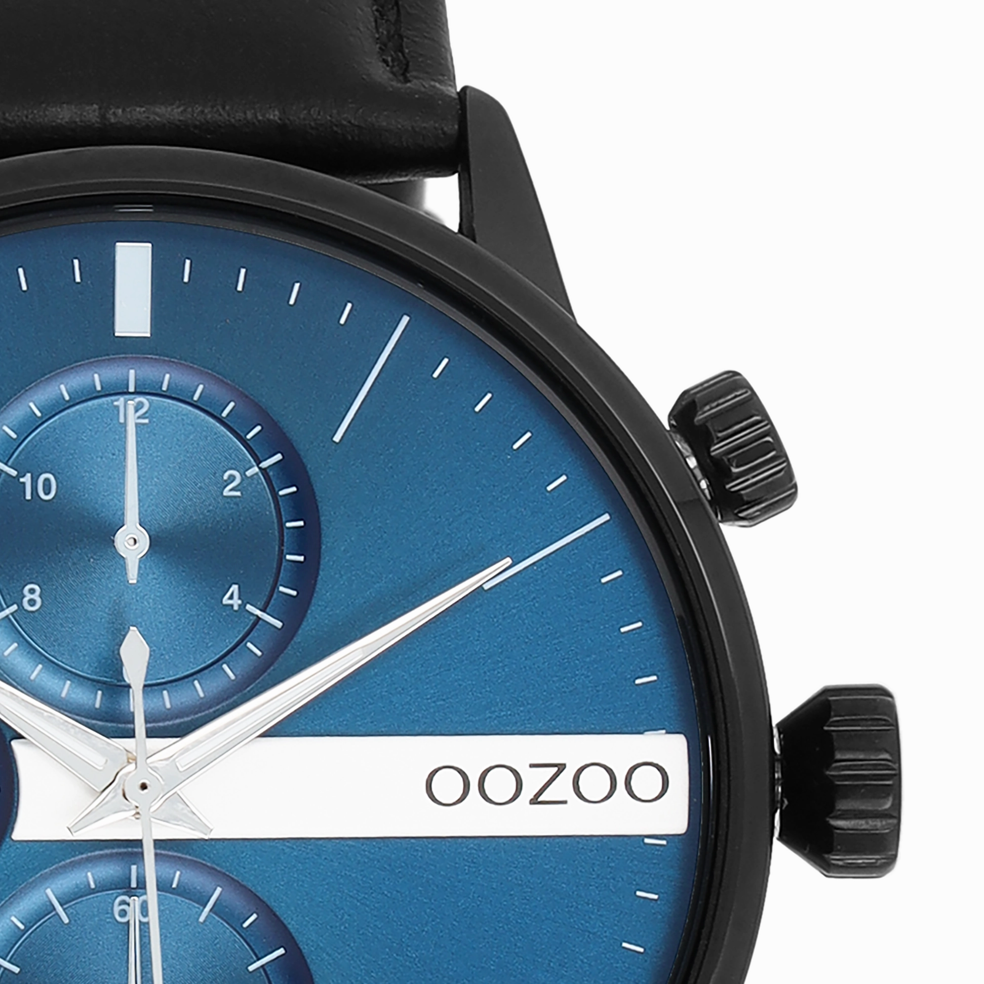 Black OOZOO watch with leather strap - C11510