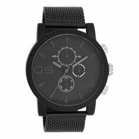 Black OOZOO watch with metal mesh bracelet - C11214,seiko watches,mens watches,couple watches,watches designer,watches discount,best watches for men