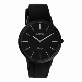 Black OOZOO watch with rubber strap - C20173,seiko watches,mens watches,couple watches,watches designer,watches discount,best watches for men