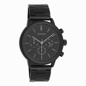 Black OOZOO watch with stainless steel bracelet - C11409,seiko watches,mens watches,couple watches,watches designer,watches discount,best watches for men