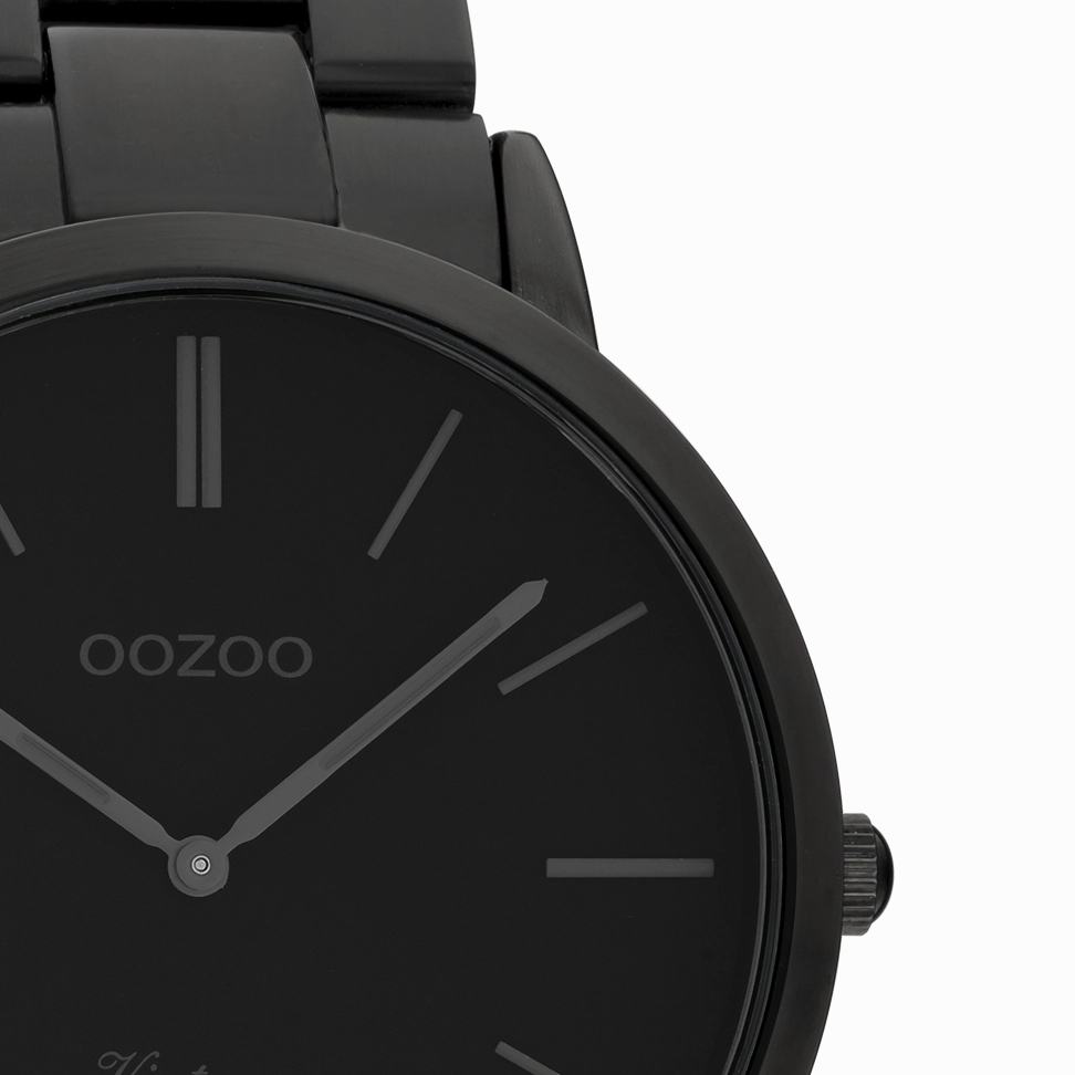 Black OOZOO watch with stainless steel bracelet - C20025
