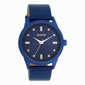 Blue OOZOO watch with leather strap - C11288,seiko watches,couple watches,watches designer,watches discount,women watches,best women watches,high end women's watches,high quality women's watches