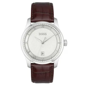 Boss Watches Principle Leather Strap Mens Watch 1514114 cheap digital watch best digital watch for men