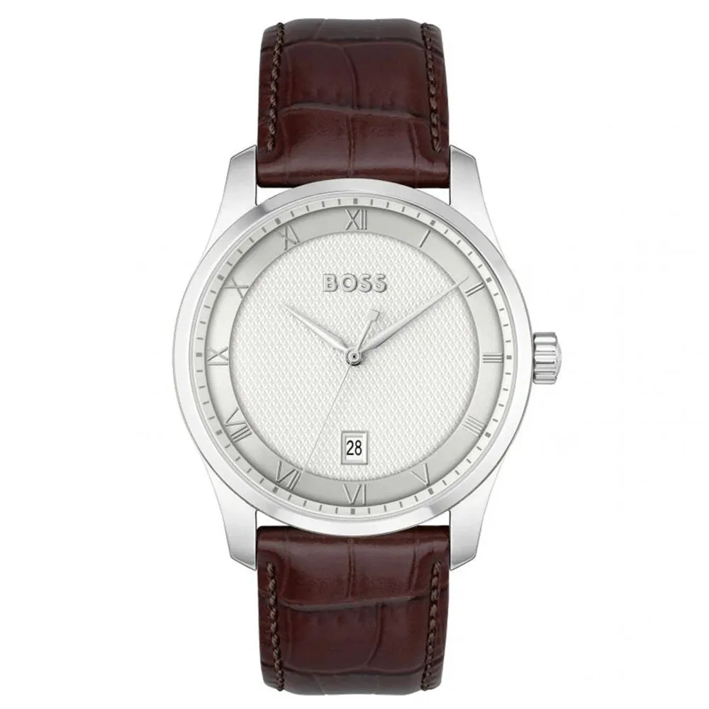 Boss Watches Principle Leather Strap Mens Watch 1514114 cheap digital watch best digital watch for men