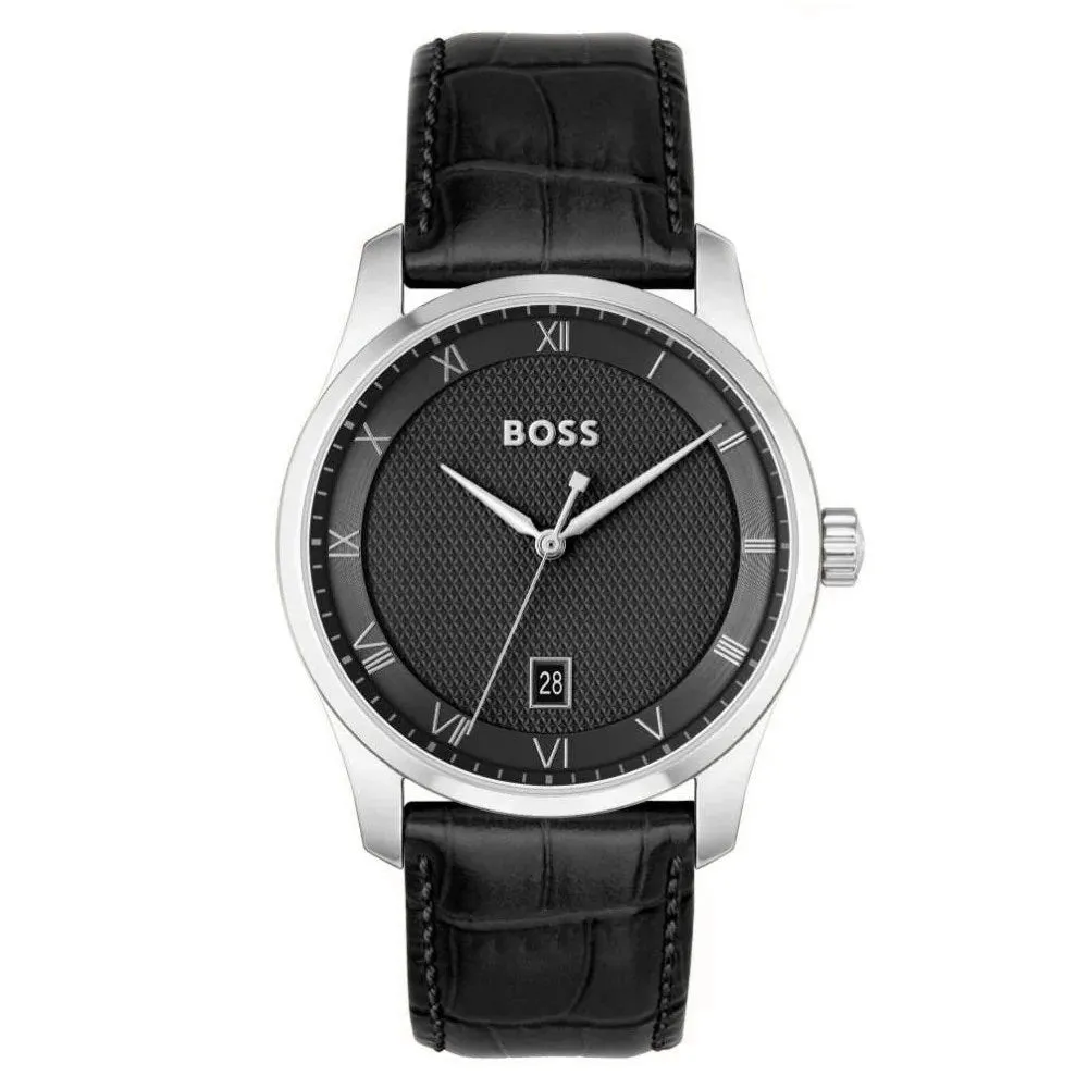 BOSS Watches Principle Leather Strap Mens Watch 1514122 cheap digital watch best digital watch for men