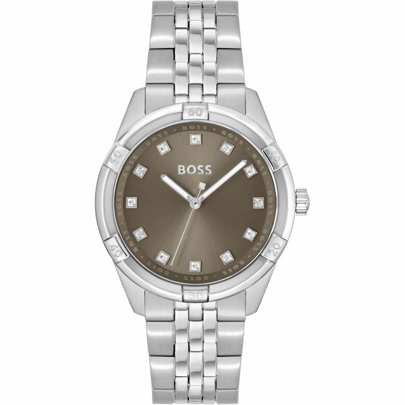Boss Watches Ladies Stainless Steel Crystal Set Watch 1502699 