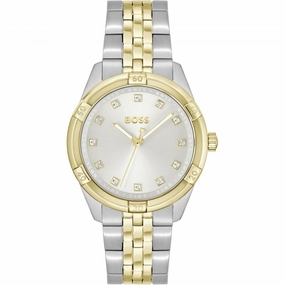 Boss Watches Ladies Two Tone Crystal Set Watch 1502700 