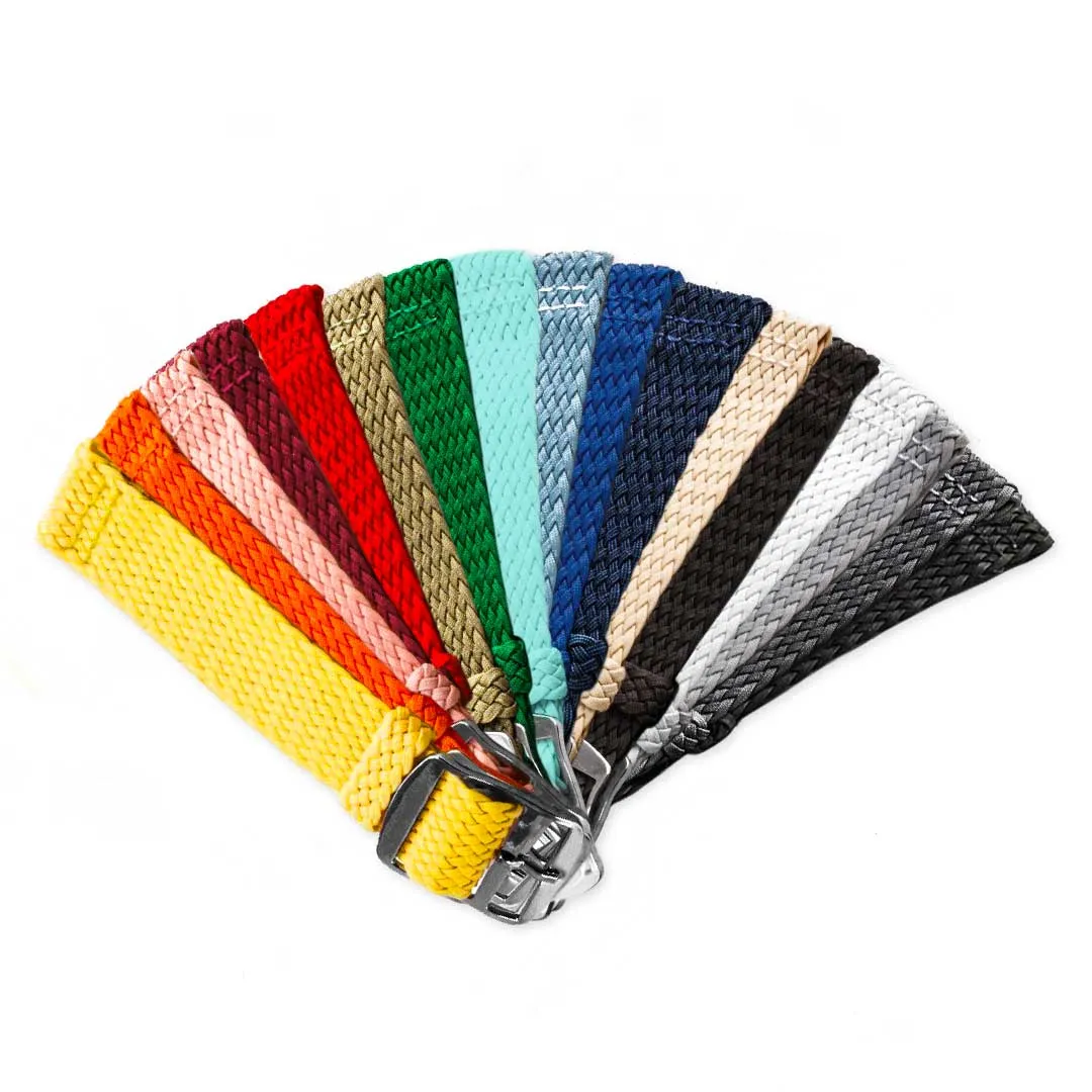 Braided nylon watch band (black, grey, blue, red, green, brown, orange, beige, yellow...) Luxury watch bands Limited edition watch bands