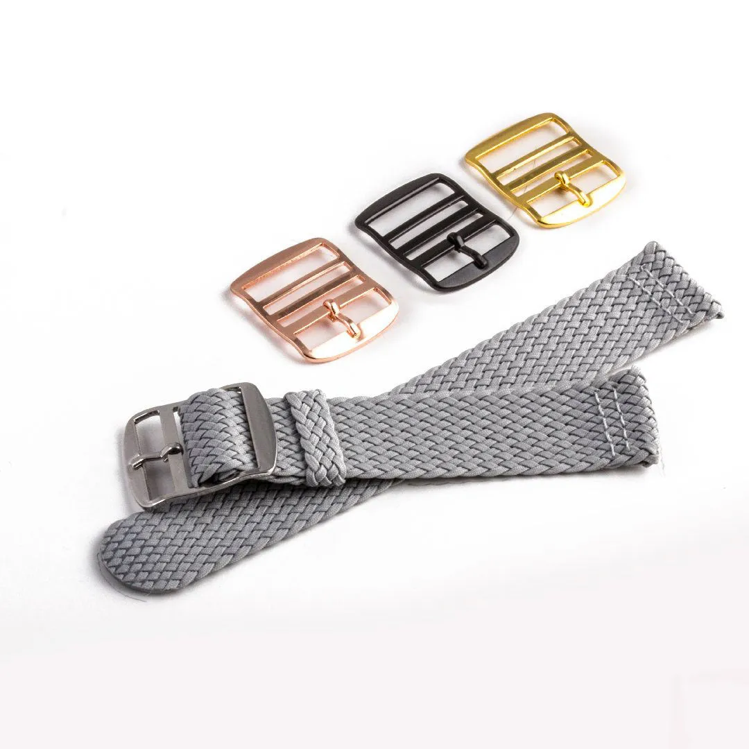 Braided nylon watch band (black, grey, blue, red, green, brown, orange, beige, yellow...)