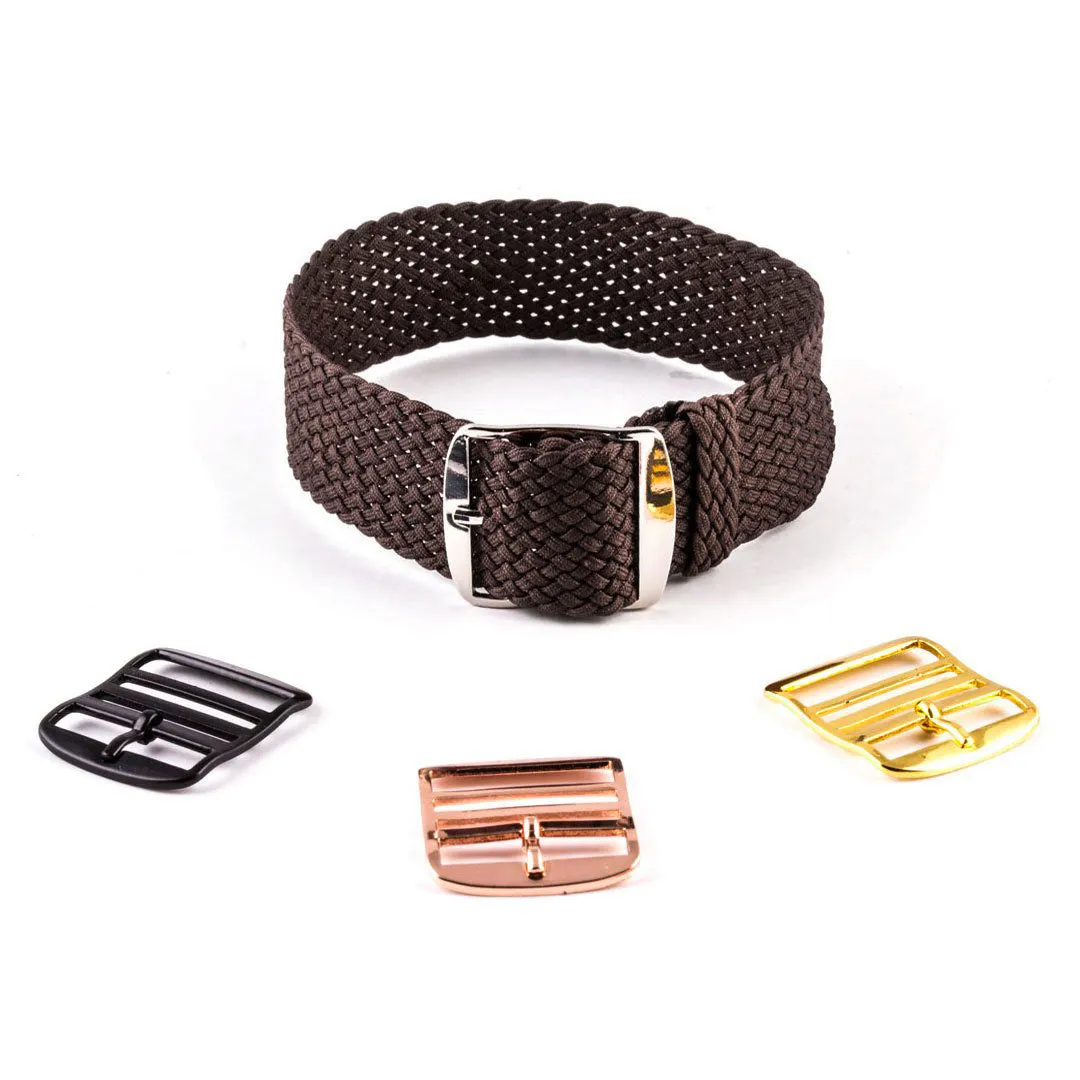 Braided Perlon watch strap (navy blue, brown, grey, black, white, green, red, blue jean...)