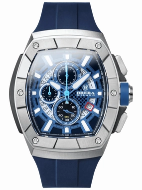 Brera Milano SUPERSPORTIVO TN Chronograph Men's Watch BMSSTNQC4101B Hypoallergenic Silicone Watch Discount Silicone Watches