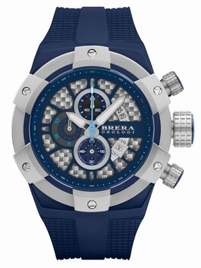 Brera Orologi SUPERSPORTIVO Blue 48mm Chrono Mens Watch BRSSC4919B Sports Watch for Men/Women Budget Sports Watch Luxury Sports Watch