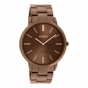 Brown OOZOO watch with brown stainless steel bracelet - C20103,seiko watches,mens watches,couple watches,watches designer,watches discount,best watches for men