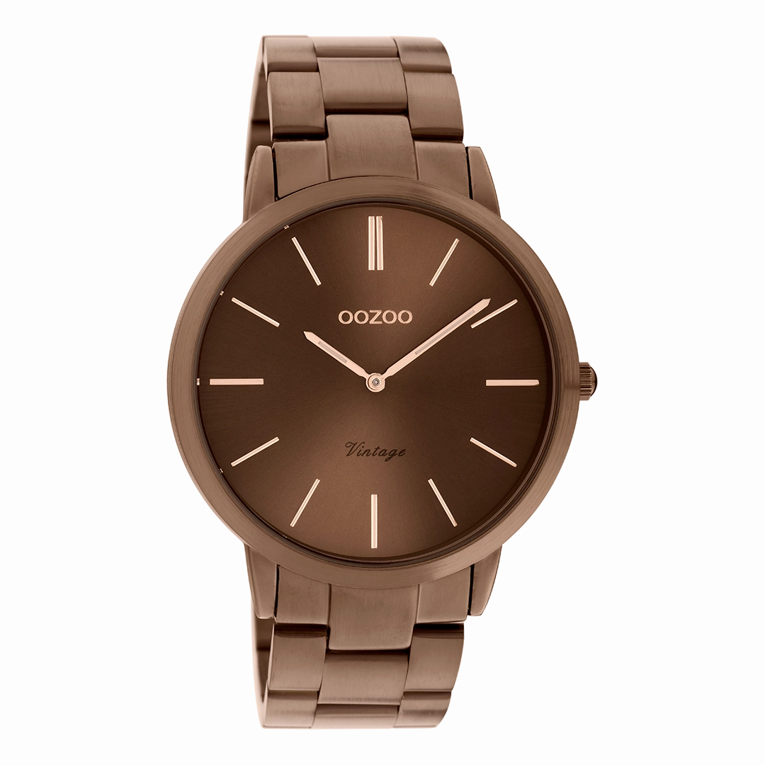 Brown OOZOO watch with brown stainless steel bracelet - C20103,seiko watches,mens watches,couple watches,watches designer,watches discount,best watches for men