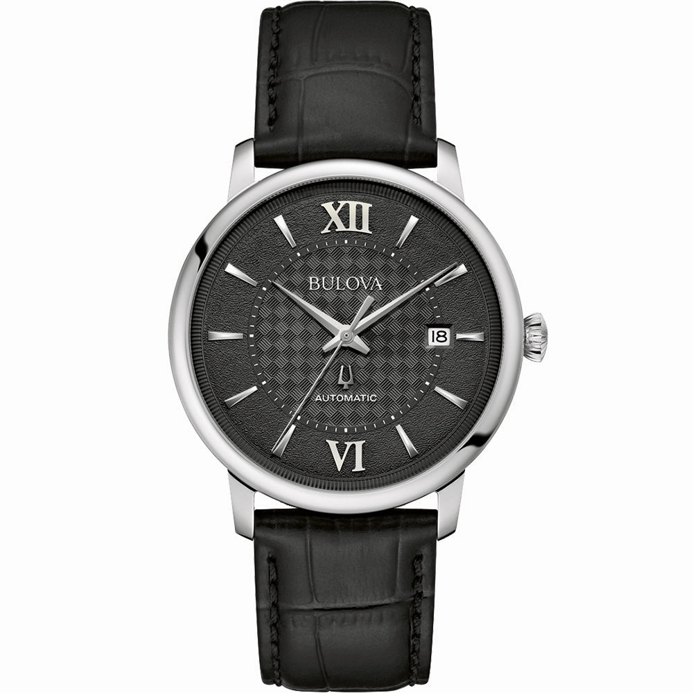 Bulova Classic Hudson 96B441 Automatic Affordable Leather Watch Leather Watch Discount
