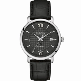 Bulova Classic Hudson 96B441 Automatic Affordable Leather Watch Leather Watch Discount