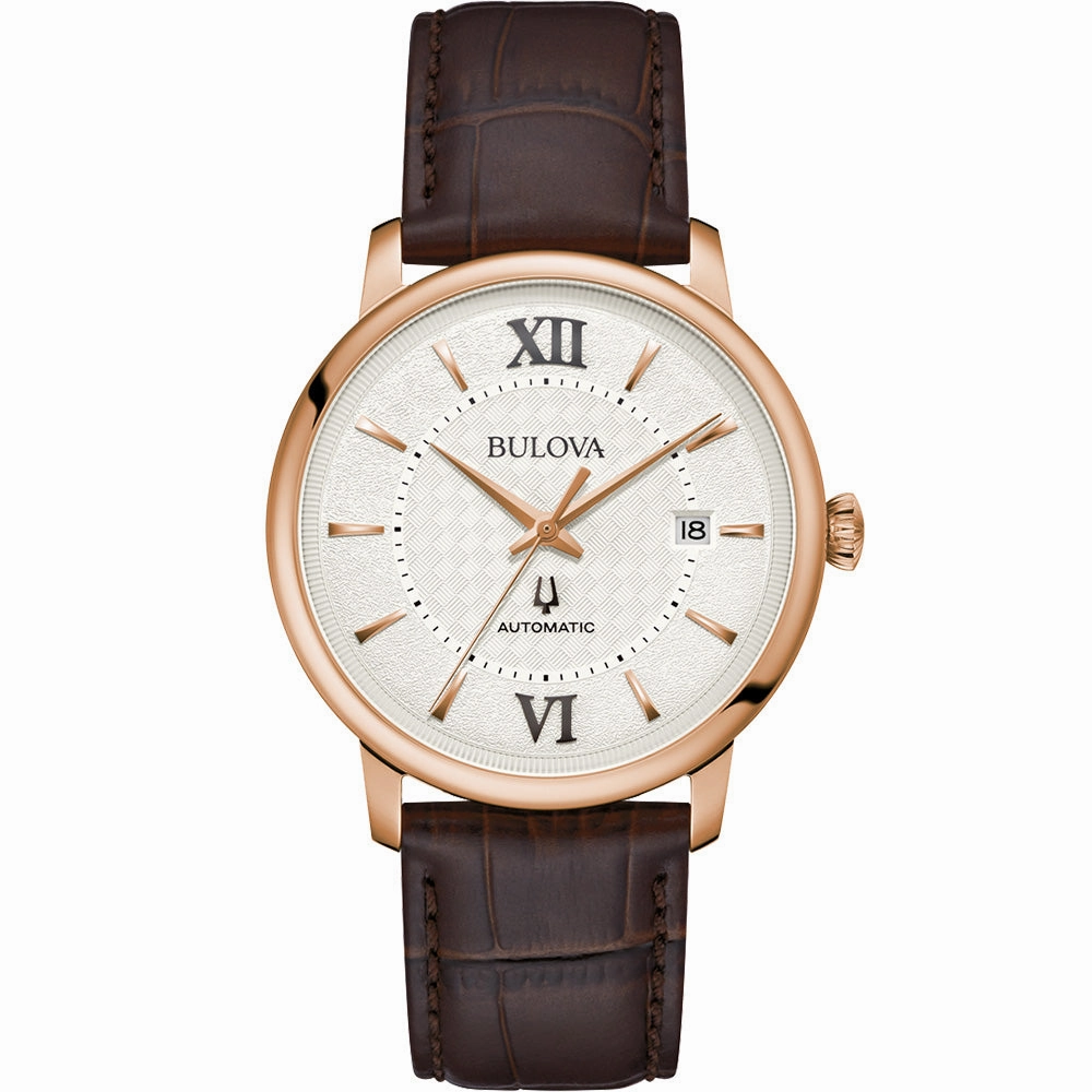 Bulova Classic Hudson 97B225 Automatic Affordable Leather Watch Leather Watch Discount