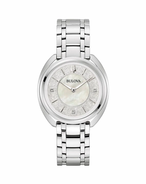 Bulova Ladies Timeless Elegance Watch with Mother-of-Pearl Dial and Diamond Accents 96P240 
