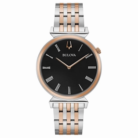 Bulova Men's Quartz Watch - Classic Regatta Black Dial Bracelet | 96A234 Luxury Quartz Watch Quartz Watch Sale
